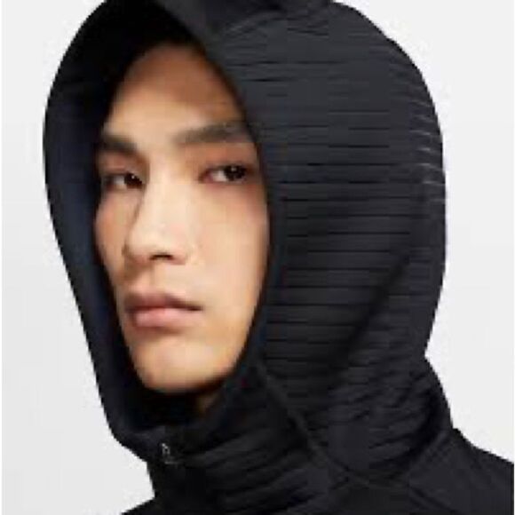 Nike Pro CQ8343-010 Short Sleeve 1/4-Zip Hoodie Black Sz L - Picture 8 of 12